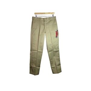 Dickies 874 Pants Mens 36X32 Work Original Fit Tan Khaki Flat Front NWT